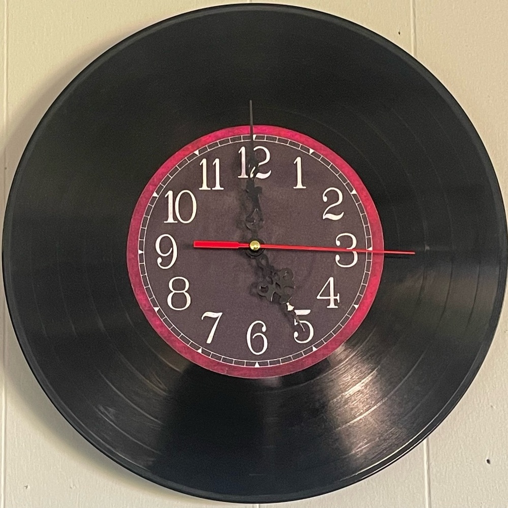 Black Vinyl Record Wall Clock